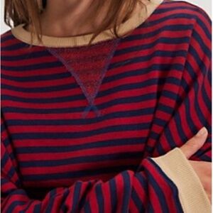 Free People Classic Striped Oversized Crewneck in Nautical Combo (Size M)